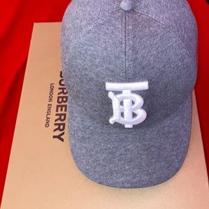 Burberry Monogram Motif Jersey Baseball Cap - Grey/White